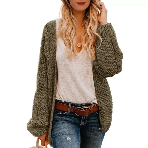 imageAstylish Womens 2023 Open Front Long Sleeve Chunky Knit Cardigan Sweaters Loose Outwear CoatAnas Shown