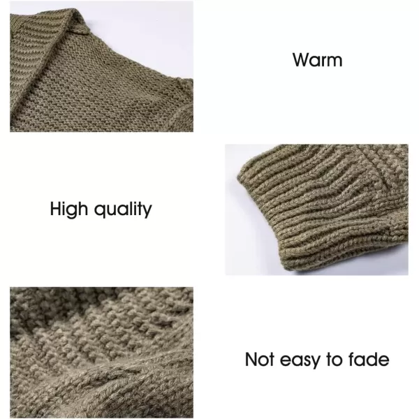 imageAstylish Womens 2023 Open Front Long Sleeve Chunky Knit Cardigan Sweaters Loose Outwear CoatAnas Shown