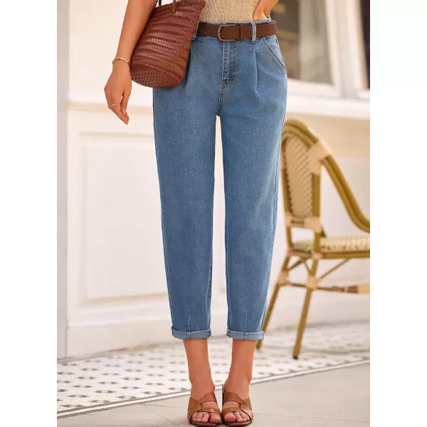imageAstylish Womens High Waisted Baggy Jeans Boyfriend Cropped Loose Denim PantsAshleigh Blue