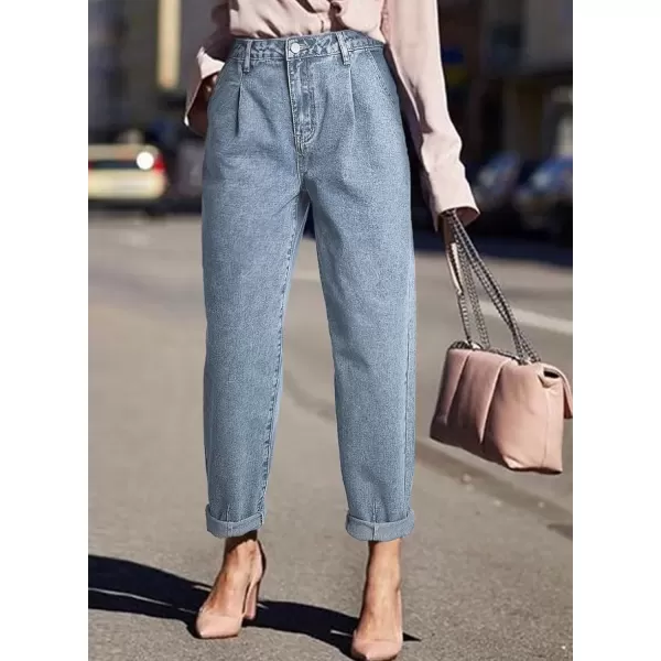 imageAstylish Womens High Waisted Baggy Jeans Boyfriend Cropped Loose Denim PantsMyosotis