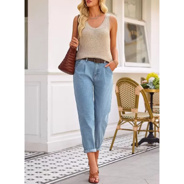 imageAstylish Womens High Waisted Baggy Jeans Boyfriend Cropped Loose Denim PantsMyosotis