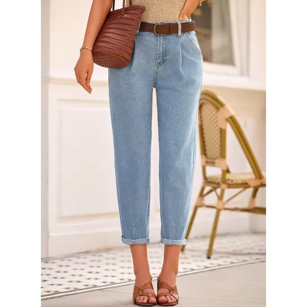 imageAstylish Womens High Waisted Baggy Jeans Boyfriend Cropped Loose Denim PantsMyosotis