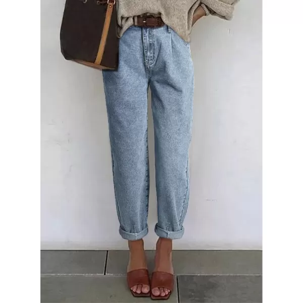 imageAstylish Womens High Waisted Baggy Jeans Boyfriend Cropped Loose Denim PantsMyosotis