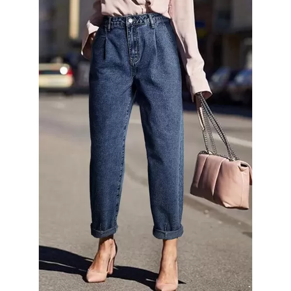 imageAstylish Womens High Waisted Baggy Jeans Boyfriend Cropped Loose Denim PantsSail Blue