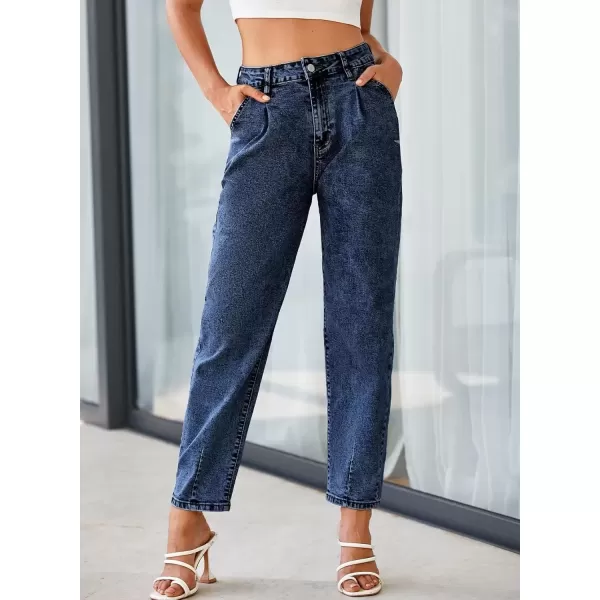 imageAstylish Womens High Waisted Baggy Jeans Boyfriend Cropped Loose Denim PantsSail Blue