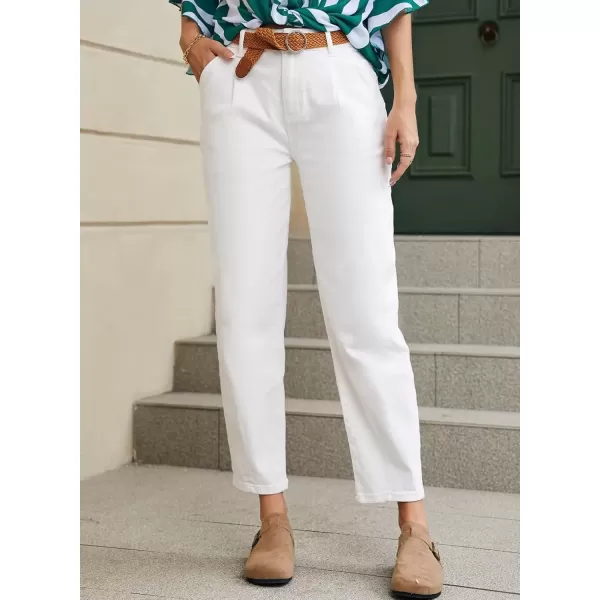 imageAstylish Womens High Waisted Baggy Jeans Boyfriend Cropped Loose Denim PantsWhite