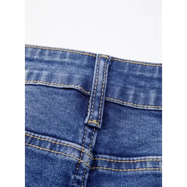 imageAstylish Womens High Waisted Straight Leg Ankle Jeans Casual Stretch Denim PantsBeau Blue