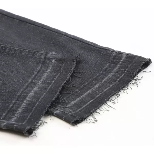 imageAstylish Womens High Waisted Straight Leg Ankle Jeans Casual Stretch Denim PantsBlack