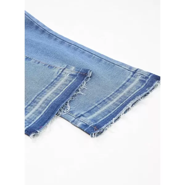 imageAstylish Womens High Waisted Straight Leg Ankle Jeans Casual Stretch Denim PantsSky Blue