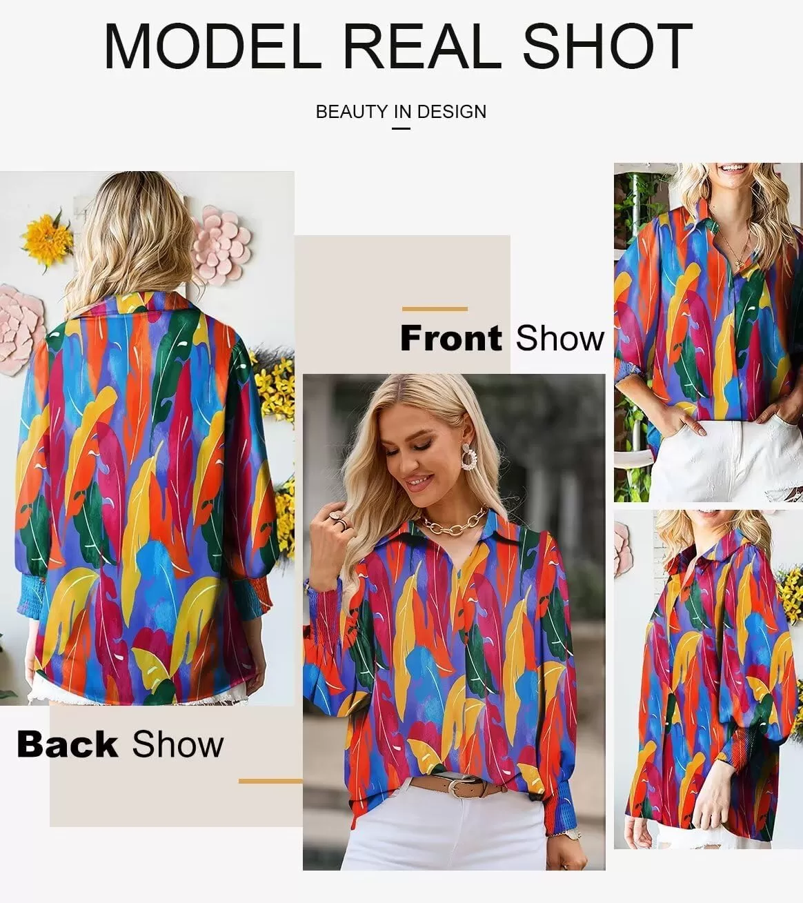 imageAstylish Women 2024 Loose VNeck Shirts Paisley Print Lantern Sleeve Blouse TopsPink