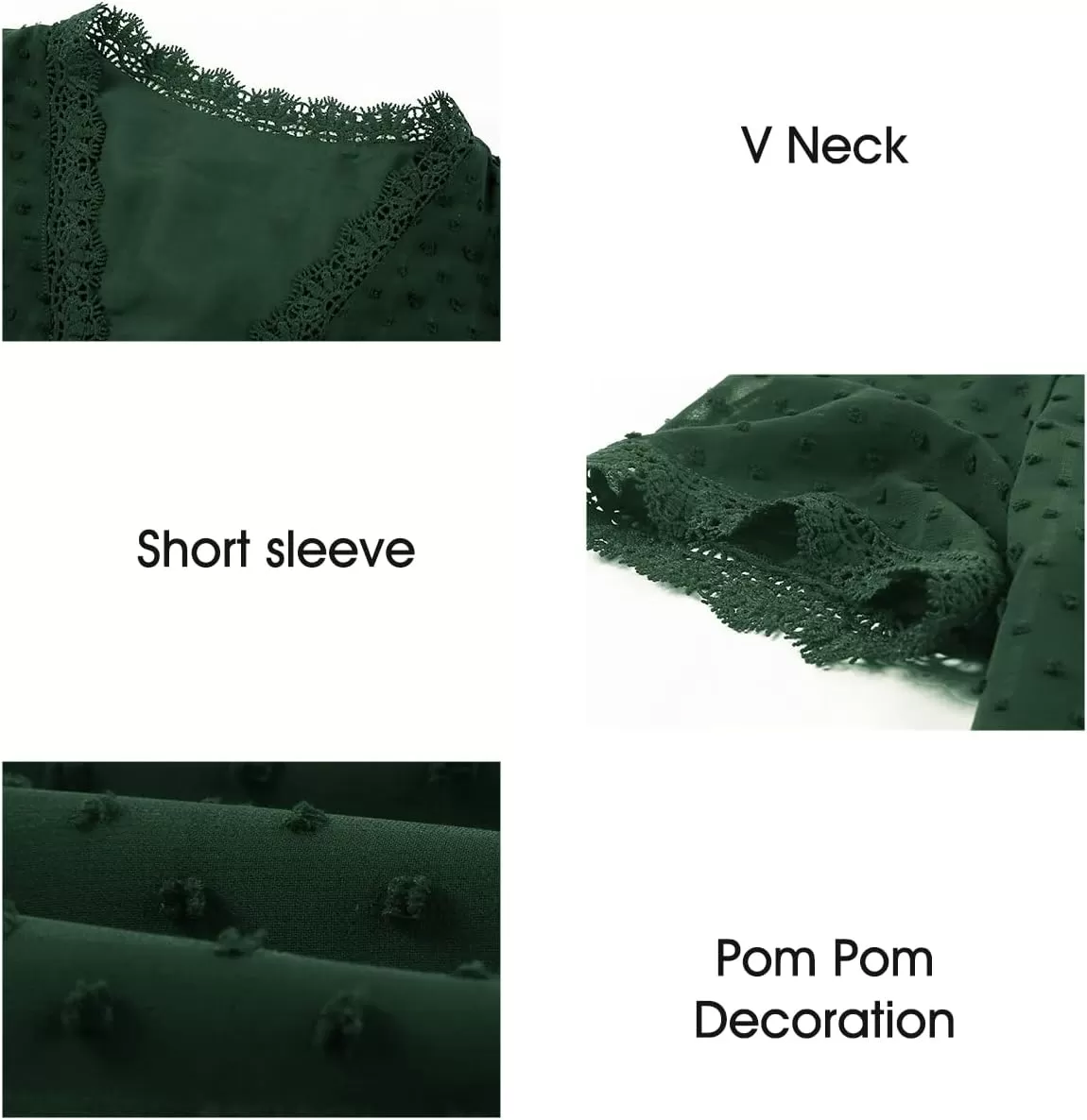 imageAstylish Womens 2023 Lace V Neck Tunic Tank Tops Casual Sleeveless Shirt BlouseU Green