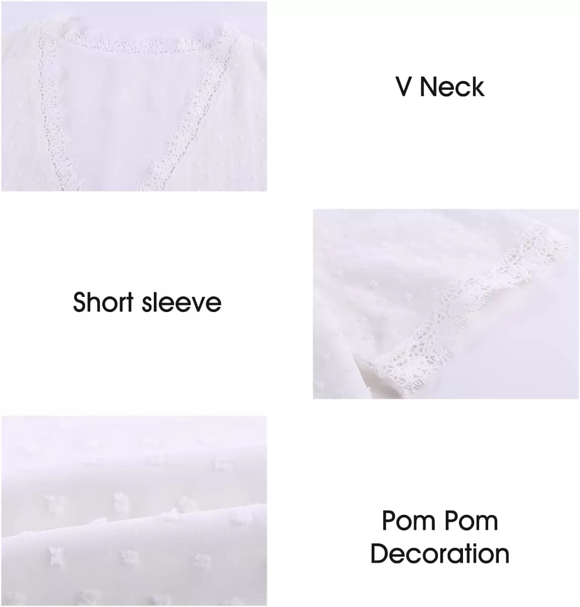 imageAstylish Womens 2023 Lace V Neck Tunic Tank Tops Casual Sleeveless Shirt BlouseU White