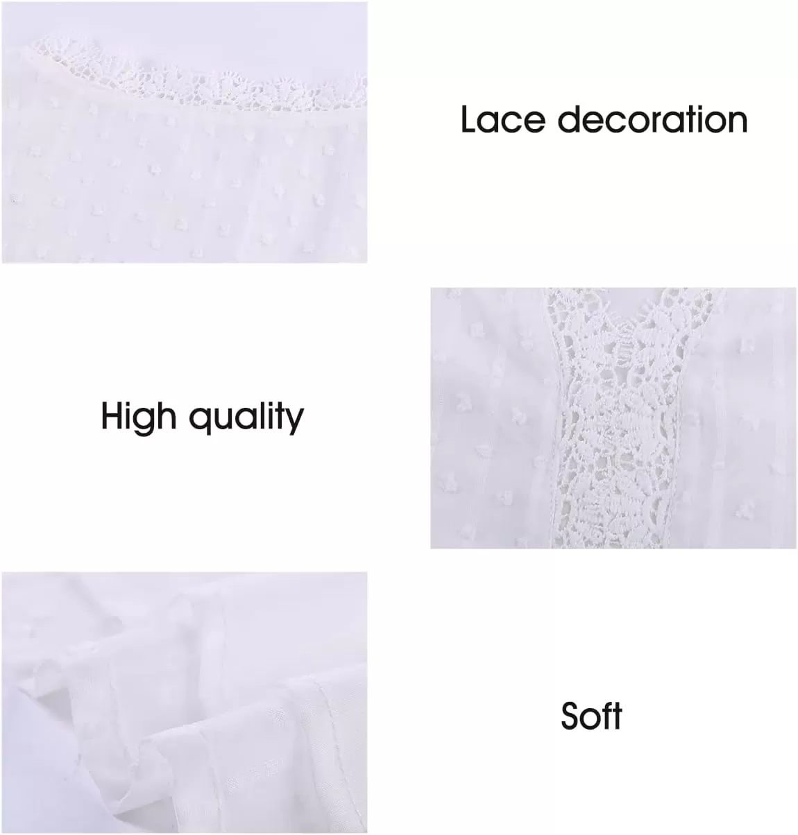 imageAstylish Womens 2023 Lace V Neck Tunic Tank Tops Casual Sleeveless Shirt BlouseU White