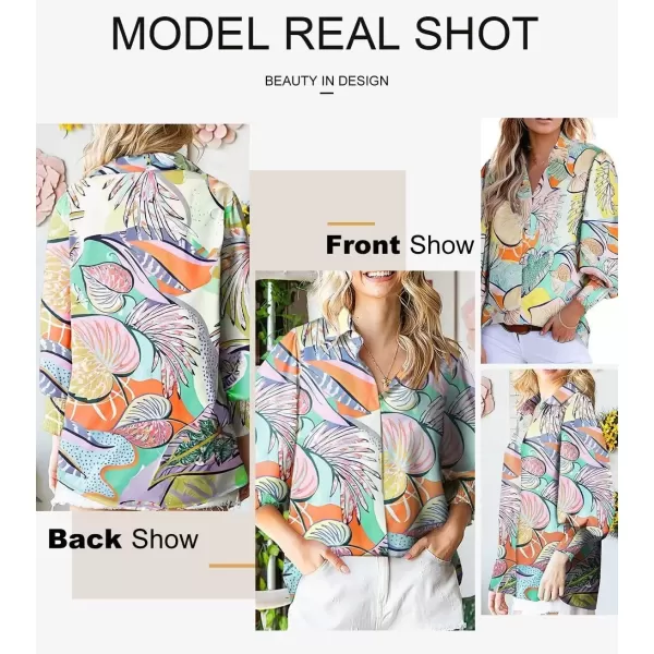 imageAstylish Women 2024 Loose VNeck Shirts Paisley Print Lantern Sleeve Blouse TopsGreen