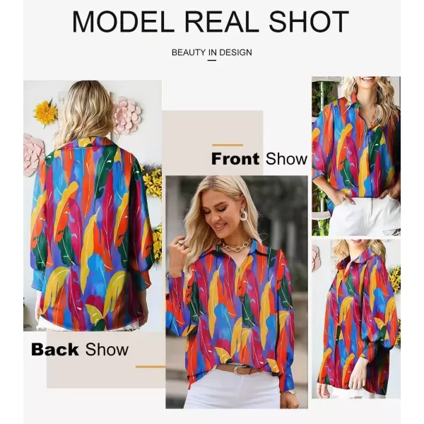 imageAstylish Women 2024 Loose VNeck Shirts Paisley Print Lantern Sleeve Blouse TopsPink