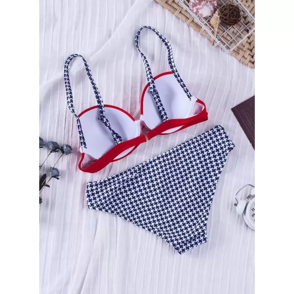 imageAstylish Women Push Up Two Piece Bikini Swimsuits Padded Swimwear Bathing SuitRed
