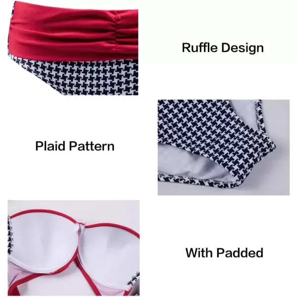 imageAstylish Women Push Up Two Piece Bikini Swimsuits Padded Swimwear Bathing SuitRed
