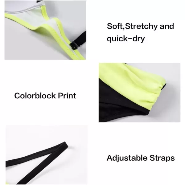imageAstylish Women Push Up Two Piece Bikini Swimsuits Padded Swimwear Bathing SuitYellow