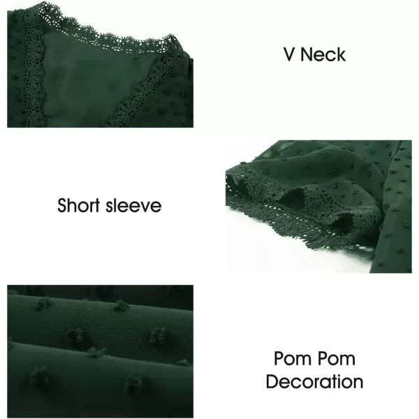 imageAstylish Womens 2023 Lace V Neck Tunic Tank Tops Casual Sleeveless Shirt BlouseU Green