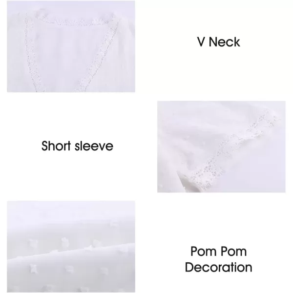 imageAstylish Womens 2023 Lace V Neck Tunic Tank Tops Casual Sleeveless Shirt BlouseU White