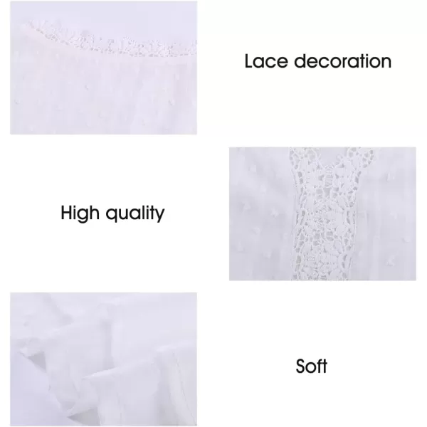 imageAstylish Womens 2023 Lace V Neck Tunic Tank Tops Casual Sleeveless Shirt BlouseU White