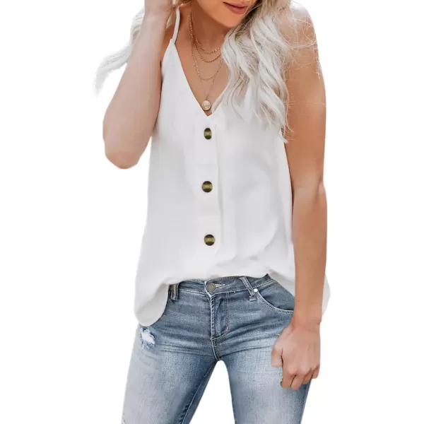 imageAstylish Womens Ladies Sexy Sleeveless V Neck Spaghetti Strap Loose Tank Tops Camisole Shirt Large 12 14 White