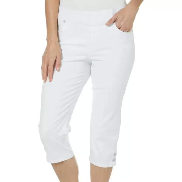 imageGloria Vanderbilt Womens Avery Pull on CapriCrystal White  Button Hem