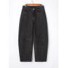 imageAstylish Womens Baggy Boyfriend Jeans Wide Leg High Waisted Barrel Vintage Trendy Denim Ankle PantsBlack