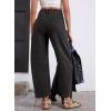 imageAstylish Womens Baggy Boyfriend Jeans Wide Leg High Waisted Barrel Vintage Trendy Denim Ankle PantsBlack