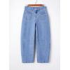 imageAstylish Womens Baggy Boyfriend Jeans Wide Leg High Waisted Barrel Vintage Trendy Denim Ankle PantsDusk Blue