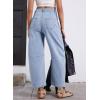 imageAstylish Womens Baggy Boyfriend Jeans Wide Leg High Waisted Barrel Vintage Trendy Denim Ankle PantsLight Blue