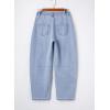 imageAstylish Womens Baggy Boyfriend Jeans Wide Leg High Waisted Barrel Vintage Trendy Denim Ankle PantsLight Blue