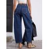 imageAstylish Womens Baggy Boyfriend Jeans Wide Leg High Waisted Barrel Vintage Trendy Denim Ankle PantsNavy Blue