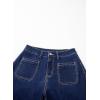 imageAstylish Womens Baggy Boyfriend Jeans Wide Leg High Waisted Barrel Vintage Trendy Denim Ankle PantsNavy Blue