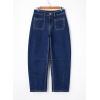 imageAstylish Womens Baggy Boyfriend Jeans Wide Leg High Waisted Barrel Vintage Trendy Denim Ankle PantsNavy Blue