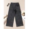 imageAstylish Womens Jeans Wide Leg High Waisted Stretchy Straight Leg Jeans Trendy Ankle Denim Pants with Patch PocketBlack