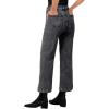 imageAstylish Womens Jeans Wide Leg High Waisted Stretchy Straight Leg Jeans Trendy Ankle Denim Pants with Patch PocketBlack