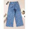 imageAstylish Womens Jeans Wide Leg High Waisted Stretchy Straight Leg Jeans Trendy Ankle Denim Pants with Patch PocketBlue