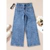 imageAstylish Womens Jeans Wide Leg High Waisted Stretchy Straight Leg Jeans Trendy Ankle Denim Pants with Patch PocketBlue