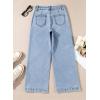 imageAstylish Womens Jeans Wide Leg High Waisted Stretchy Straight Leg Jeans Trendy Ankle Denim Pants with Patch PocketLight Blue