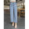 imageAstylish Womens Jeans Wide Leg High Waisted Stretchy Straight Leg Jeans Trendy Ankle Denim Pants with Patch PocketLight Blue