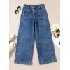 imageAstylish Womens Jeans Wide Leg High Waisted Stretchy Straight Leg Jeans Trendy Ankle Denim Pants with Patch PocketSky Blue