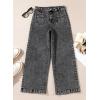 imageAstylish Womens Jeans Wide Leg High Waisted Stretchy Straight Leg Jeans Trendy Denim PantsGray