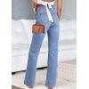 imageAstylish Womens Wide Leg Jeans High Waisted Stretchy Straight Leg Jeans Loose Trendy Denim Pants with PocketBeau Blue