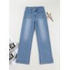 imageAstylish Womens Wide Leg Jeans High Waisted Stretchy Straight Leg Jeans Loose Trendy Denim Pants with PocketBeau Blue