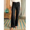 imageAstylish Womens Wide Leg Jeans High Waisted Stretchy Straight Leg Jeans Loose Trendy Denim Pants with PocketBlack