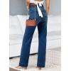 imageAstylish Womens Wide Leg Jeans High Waisted Stretchy Straight Leg Jeans Loose Trendy Denim Pants with PocketBlue