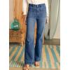 imageAstylish Womens Wide Leg Jeans High Waisted Stretchy Straight Leg Jeans Loose Trendy Denim Pants with PocketDusk Blue