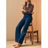 imageAstylish Womens Wide Leg Jeans High Waisted Stretchy Straight Leg Jeans Loose Trendy Denim Pants with PocketNavy Blue