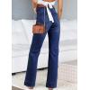 imageAstylish Womens Wide Leg Jeans High Waisted Stretchy Straight Leg Jeans Loose Trendy Denim Pants with PocketNavy Blue